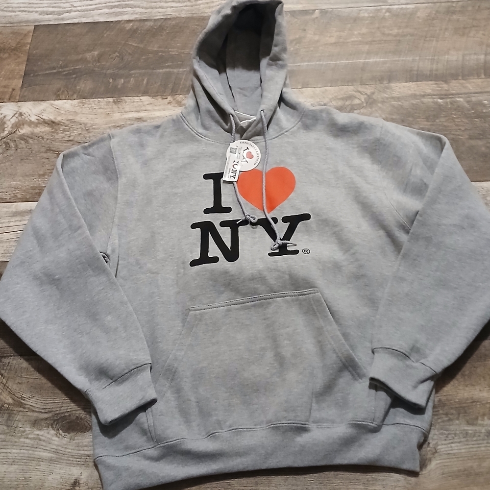 Gray 'I ♥ NY' Pullover Hooded Sweatshirt